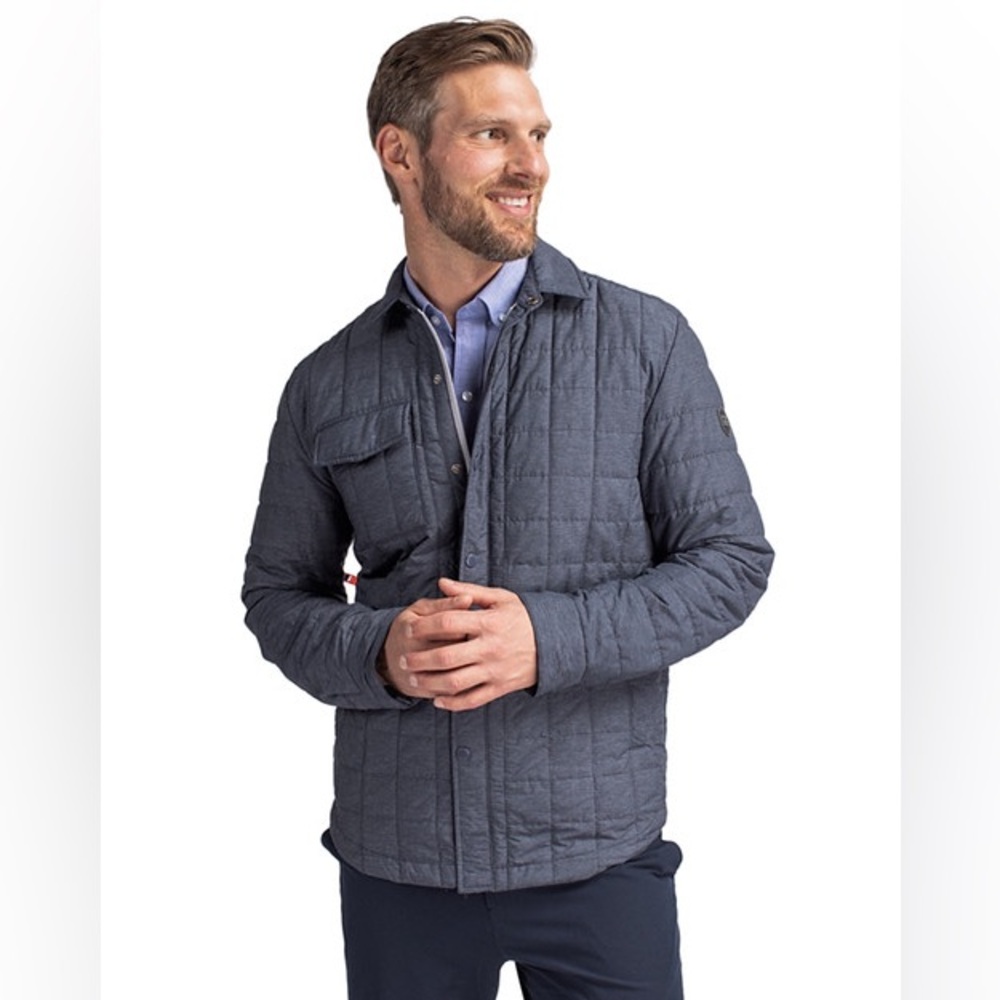 Cutter & Buck Rainier Prima Loft Mens Eco Insulated Quilted Shirt Jacket Sz XXL